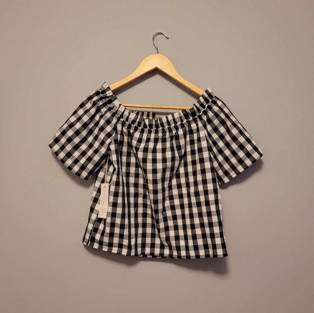 Gingham off-shoulder Top - NWT